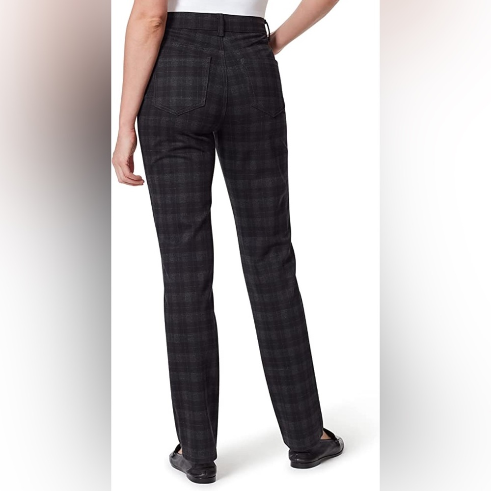 Gloria Vanderbilt Women's Amanda Ponte High Rise Knit Pant Black Gray prints - Picture 2 of 7